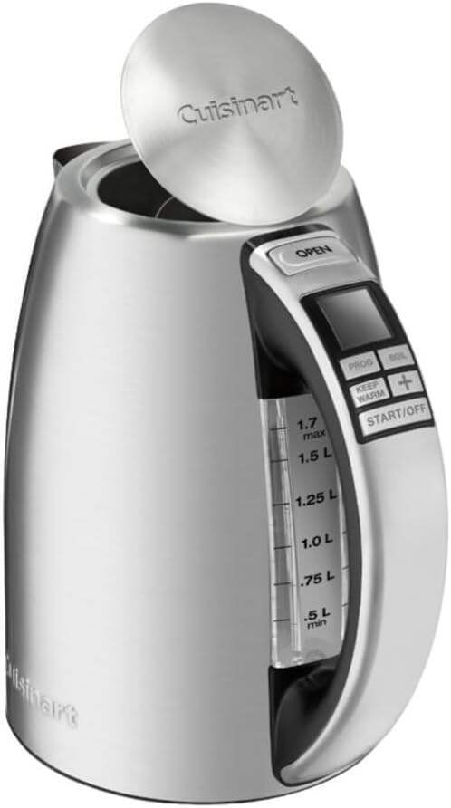 Cuisinart Electric Kettle, 1.7-Liter Capacity, Cordless 1500-Watts for Fast Heat Up, Stay Cool Non-Slip Handle, Stainless Steel, CPK-17P1