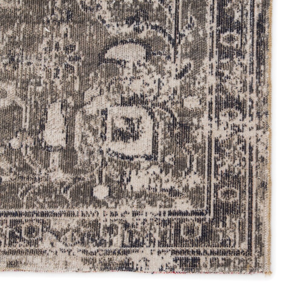 The Gray Barn Whitfield Grey and Ivory Medallion Runner Rug