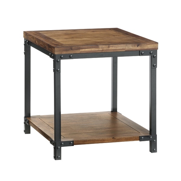 Leyburn Industrial Style Wood and Metal End Table by Greyson Living