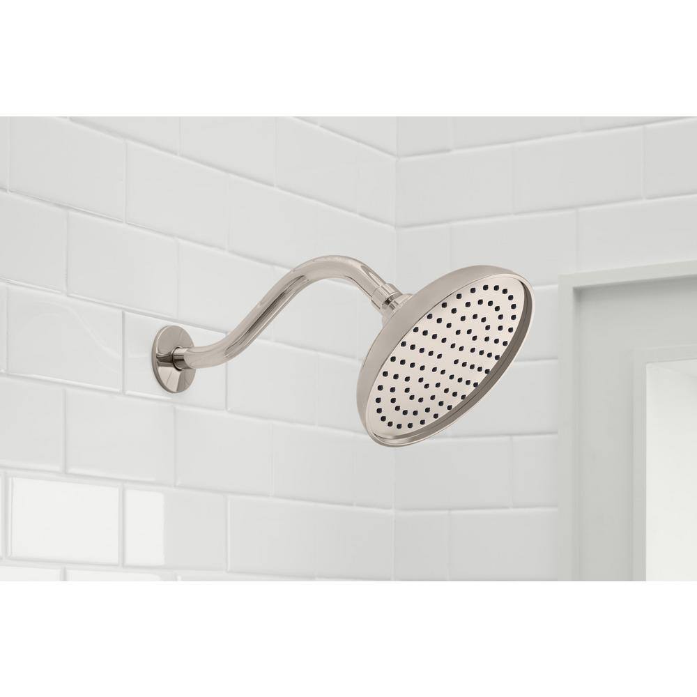 Glacier Bay 9 in. Curved Shower Arm with Flange in Brushed Nickel HD59302-6204