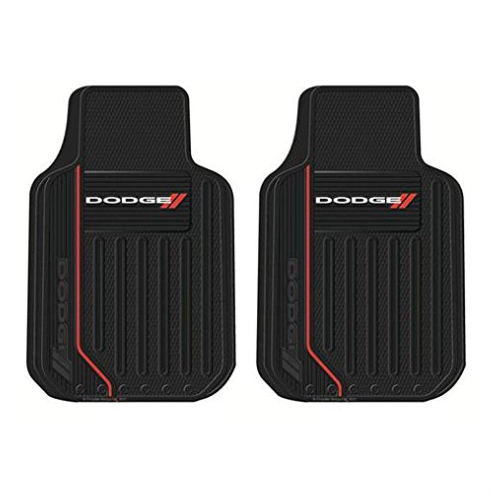 Plasticolor Dodge Elite Series Universal Automotive Floor Mat Set， Vinyl， Black， 2 Piece