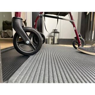 EZ-ACCESS TRANSITIONS 14 in. L x 40 in. W x 1.5 in. H Angled Entry Door Threshold Mat Grey Rubber TAEMGRY01 1.5