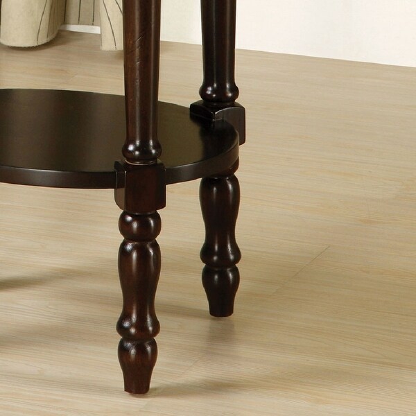 Wooden Oval End Table in Dark Cherry