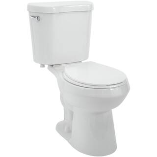 Glacier Bay 2-Piece 1.28 GPF High Efficiency Single Flush Round Toilet in White N2428RBN2428T