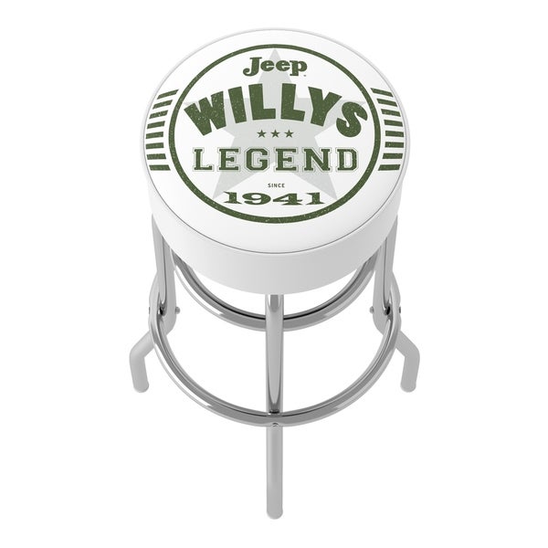 Jeep Willys Legend 360 Degree Swivel Barstool with Foam Padded Seat - 20 x 20 x 31