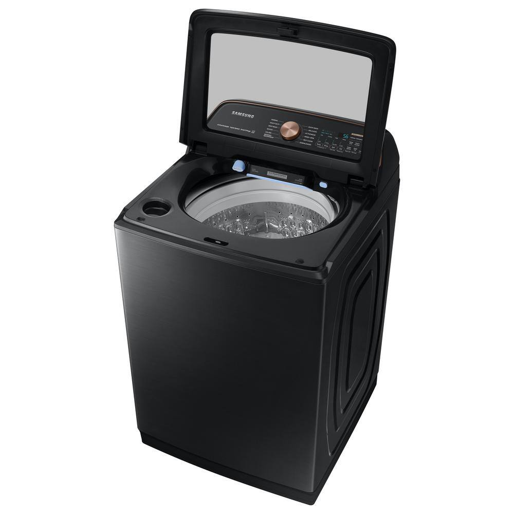  5.5 cu. ft. Smart High-Efficiency Top Load Washer with Impeller and Auto Dispense System in Brushed Black ENERGY STAR WA55A7700AV