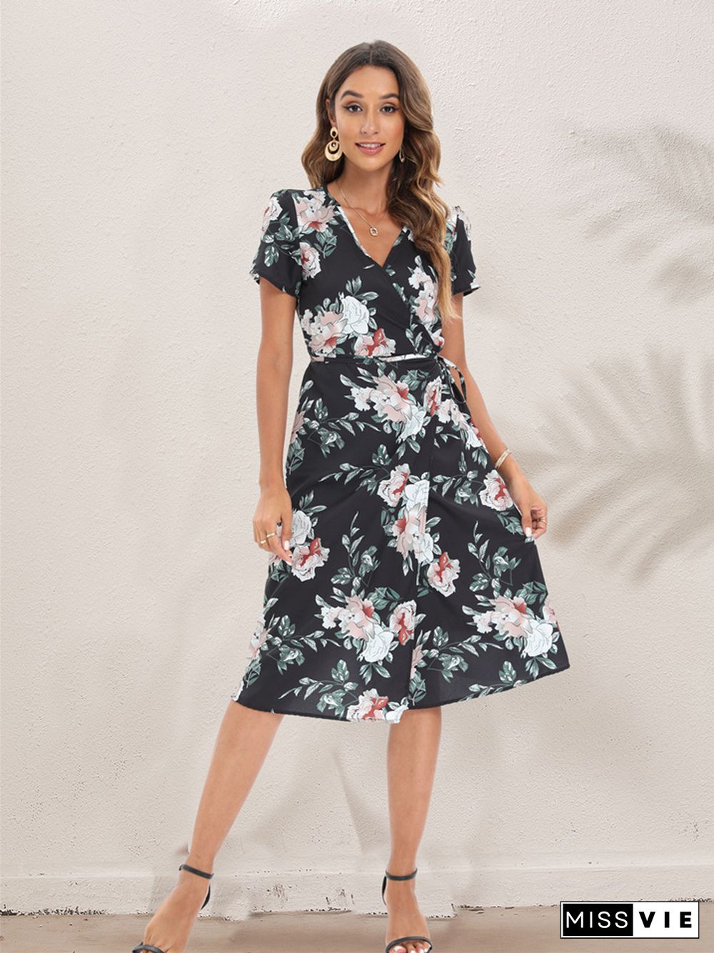 Women's Holiday Style Retro Floral Maxi Dresses