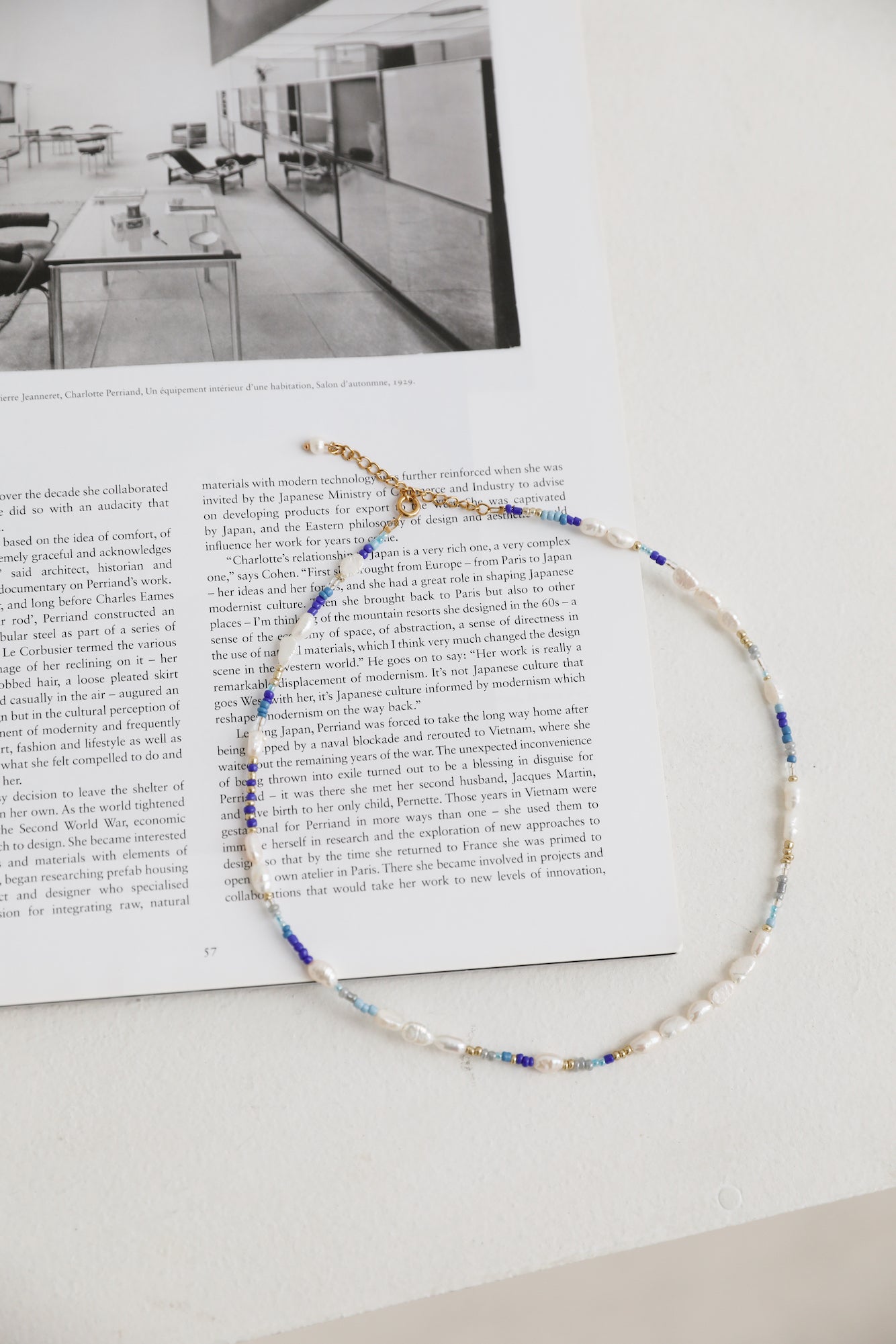 Freshwater Pearl Azure Fields Necklace Blue