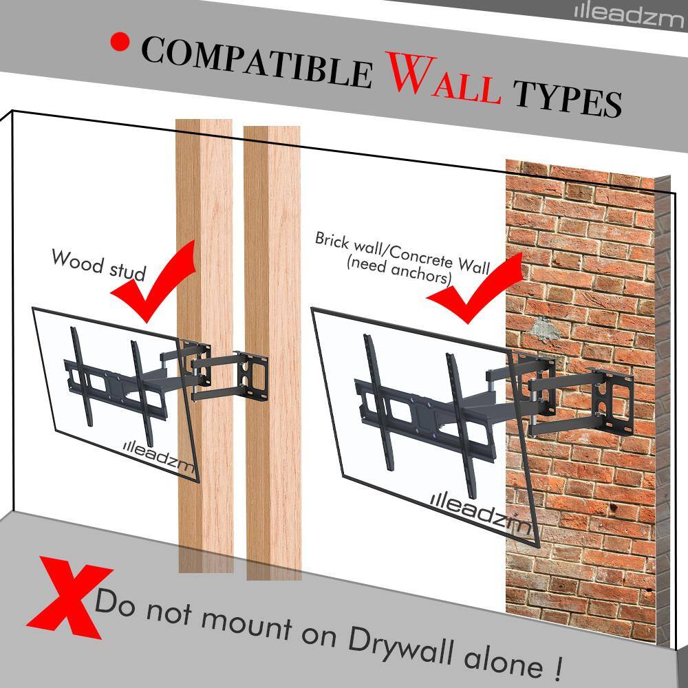 Winado 32 in. to 70 in. Corner Full Motion TV Wall Mount for TV 360112709148