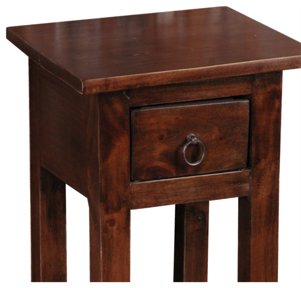 Sunset Trading Cottage Narrow Side Table  Java Brown   Transitional   Side Tables And End Tables   by VirVentures  Houzz