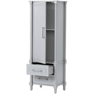 Home Decorators Collection Aberdeen 20-34 in. W x 14-12 in. D x 60 in. H Bathroom Linen Cabinet in Dove Grey 8104000270