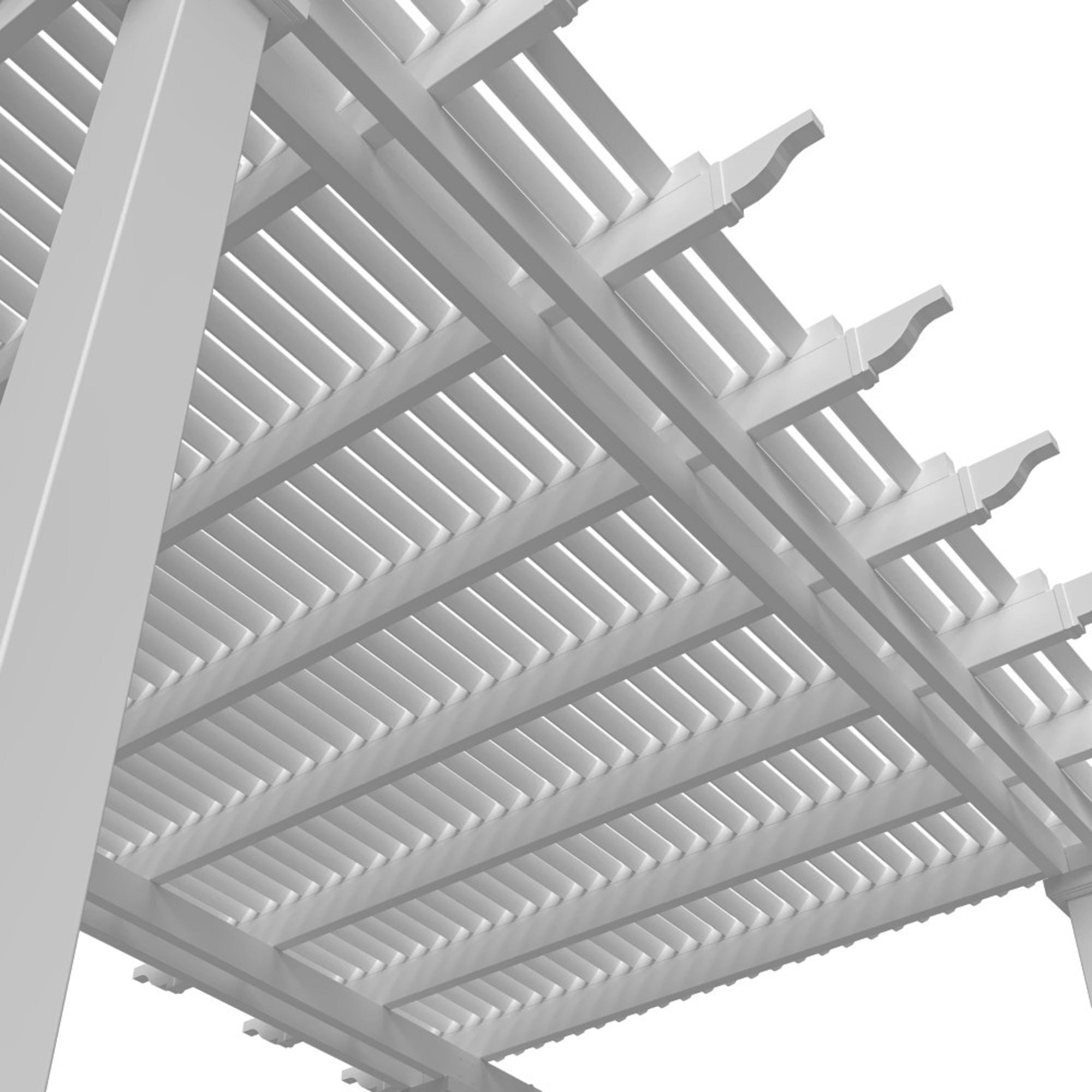 Traditional 12 Ft. x 16 Ft. Freestanding Pergola with 7 In. Square Posts