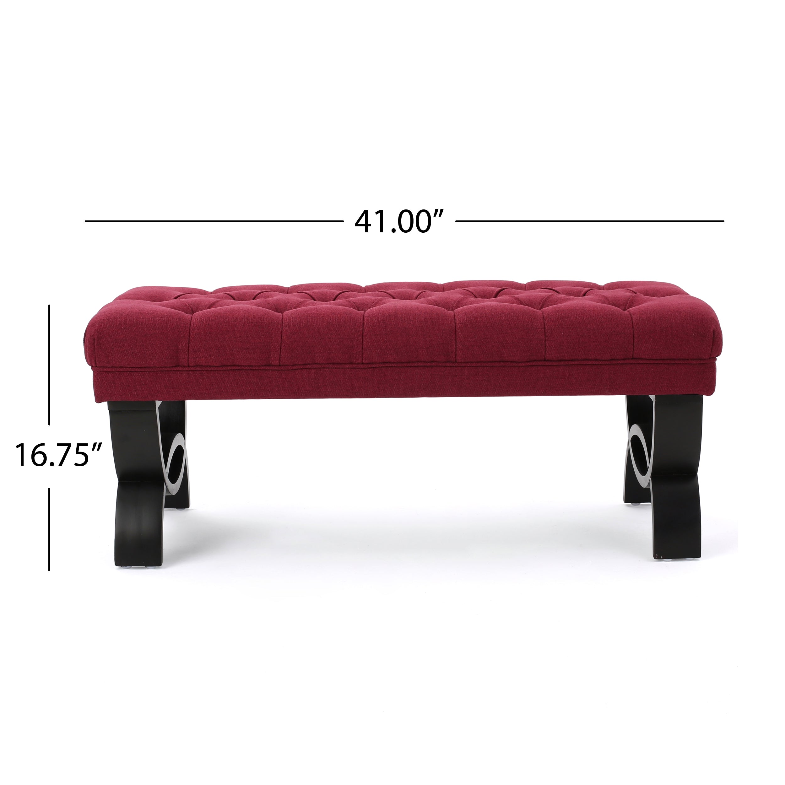 Reddington Tufted Fabric Ottoman Bench