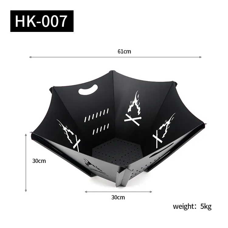 Fire Pit Outdoor For Winter Heating Easy Carry Steel Wood Burning Fire Pit Camping Heater HR HK 007