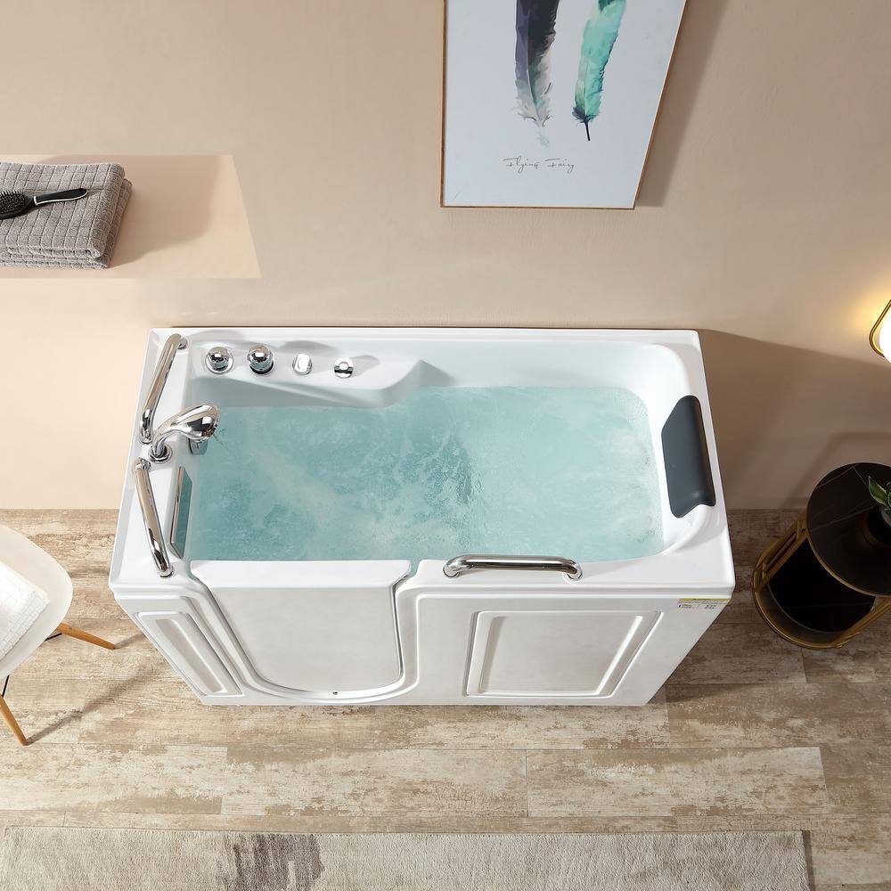 Empava 52.5 in. Walk-In Whirlpool Bathtub in White with Left Side Door EMA-WIT02