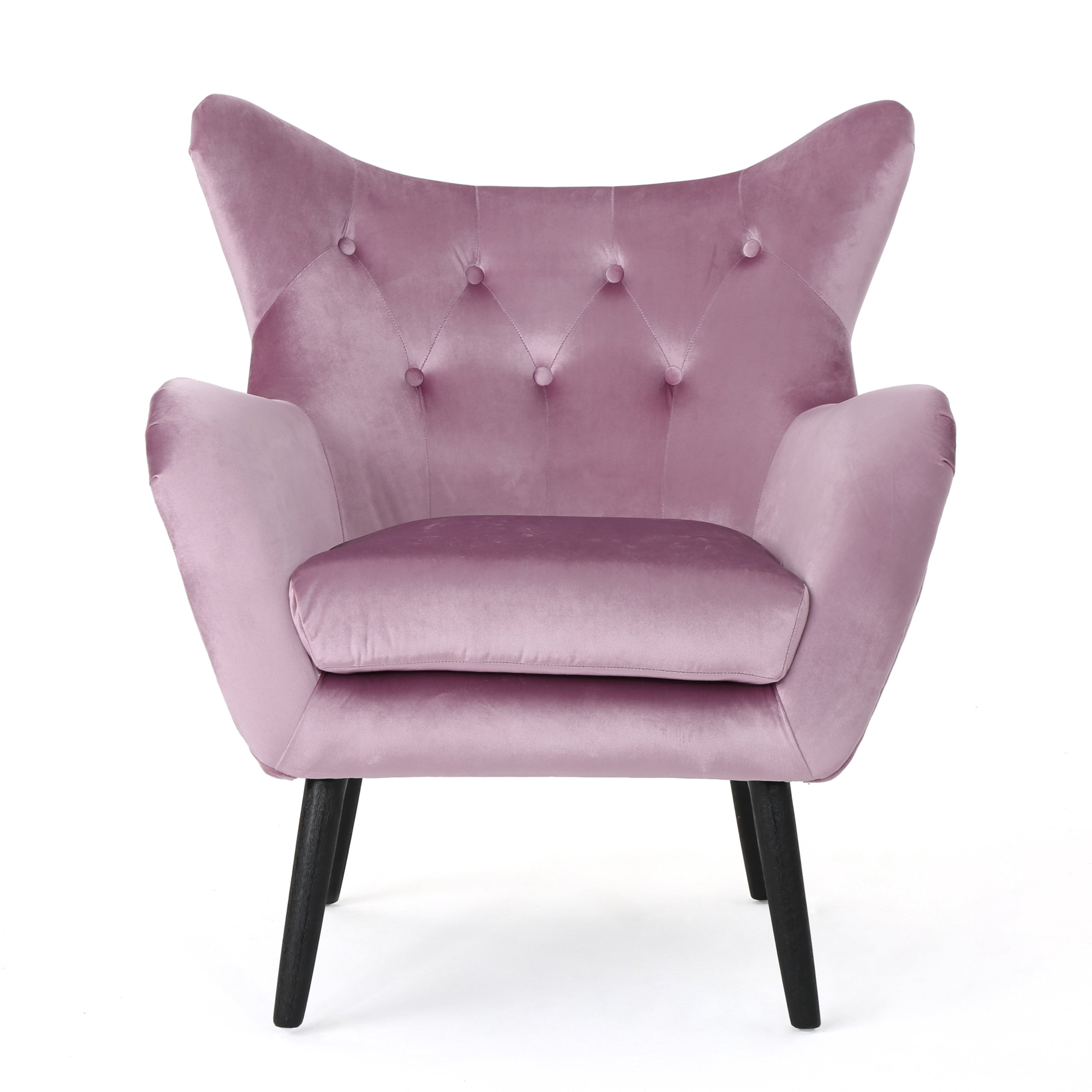 Mae Velvet Tufted Wingback Armchair