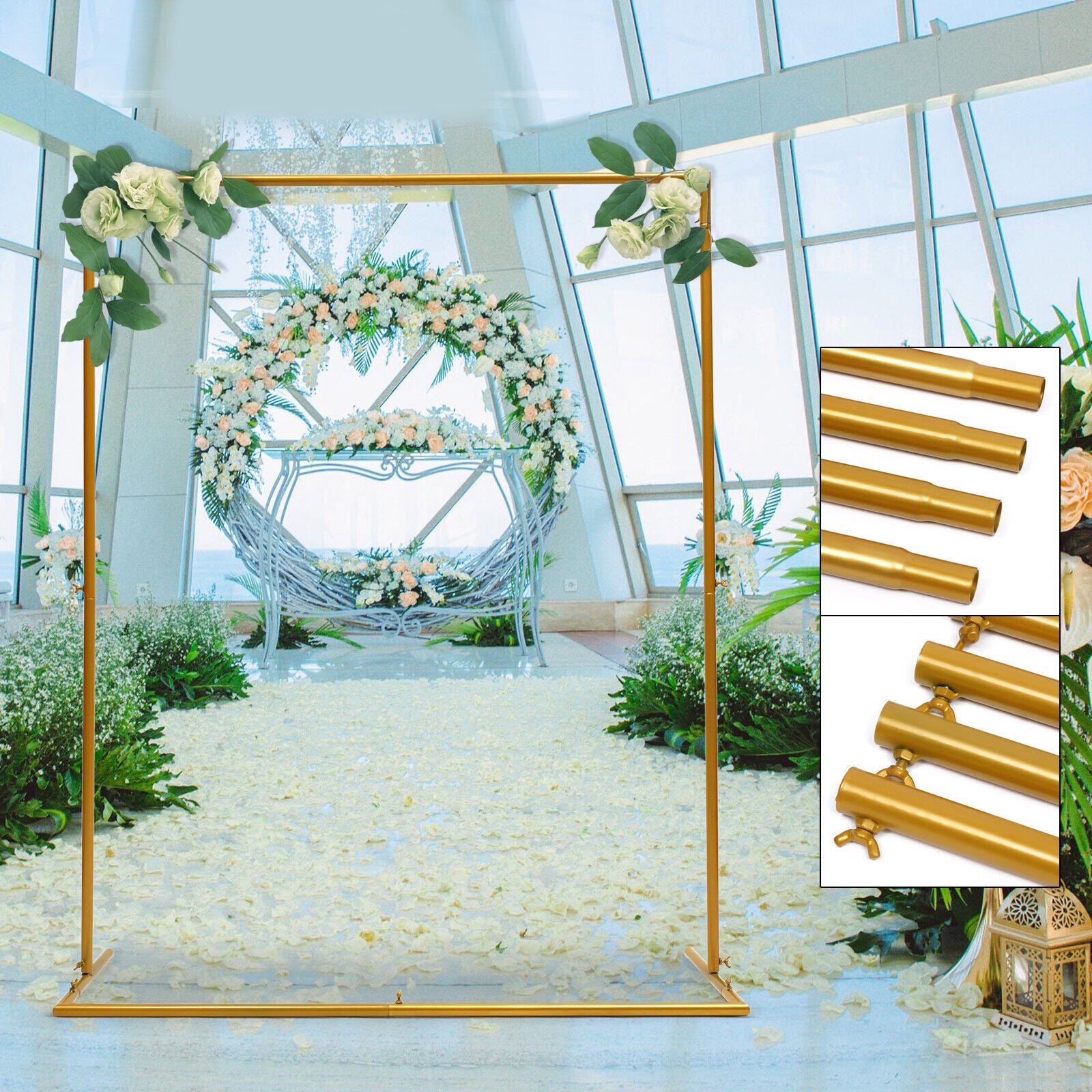 Wedding Arch Backdrop Stand Garden Flower Rack 47.24*13.7*59.05in