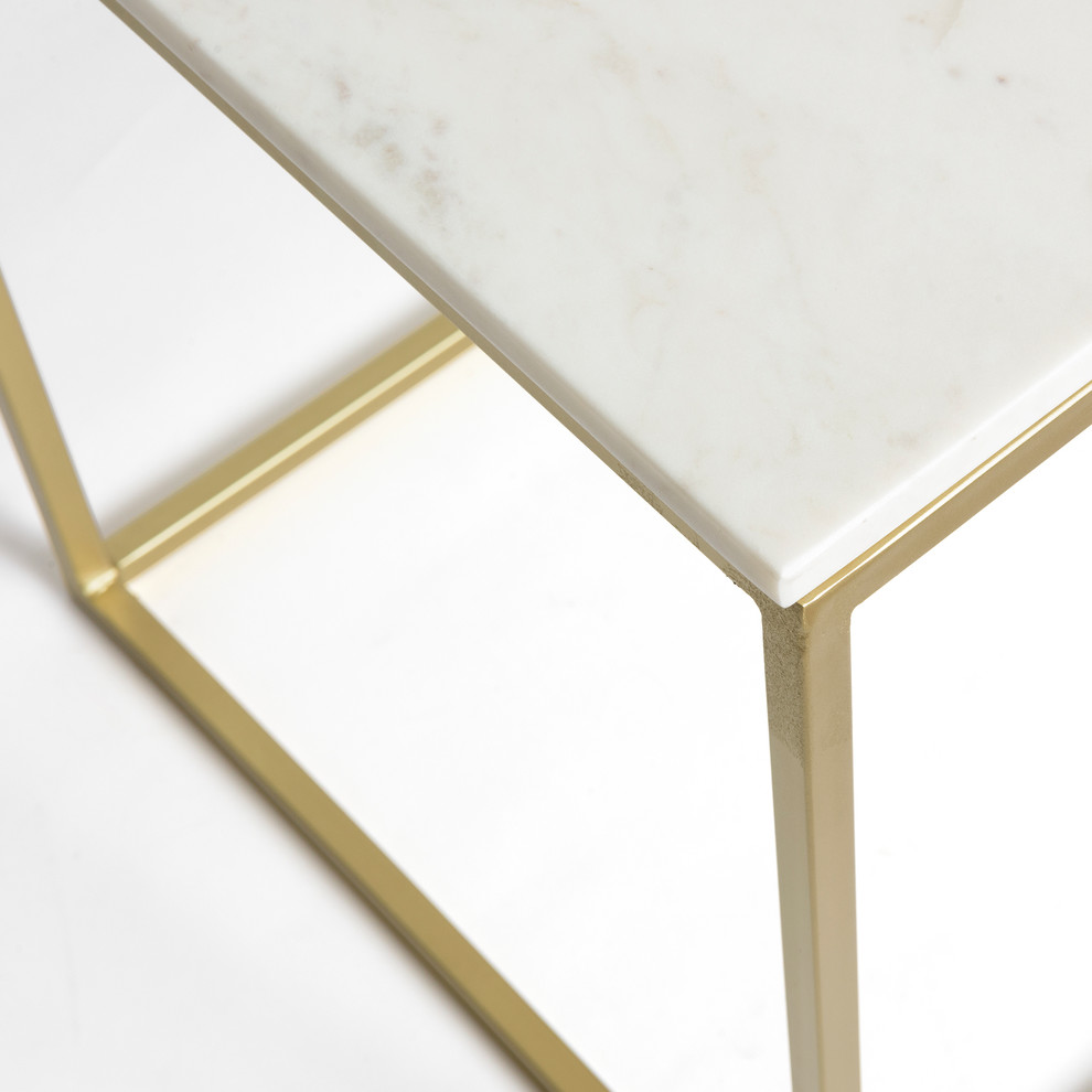 Marble Square Accent Table   Contemporary   Side Tables And End Tables   by Best Home Fashion  Houzz