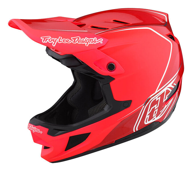 Troy Lee Designs D4 Composite Full Face Helmet - Shadow - Glo Red - 2022
