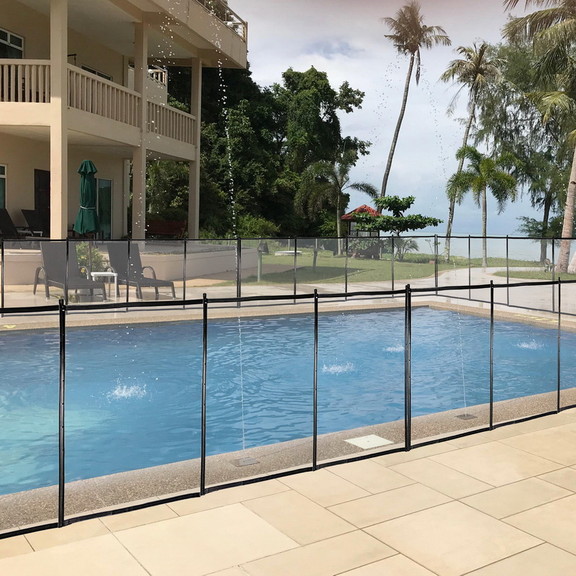 48X4 ft Outdoor Pool Fence with Section Kit  Remov...