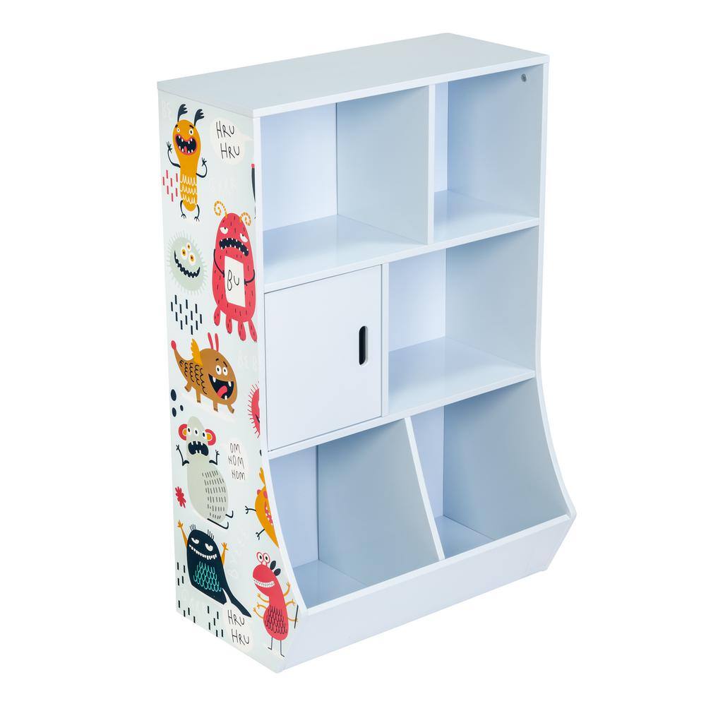 Honey-Can-Do 35.9 in. H x 14.2 in. W x 23.6 in. D White MDF 6-Cube Organizer SHF-08723