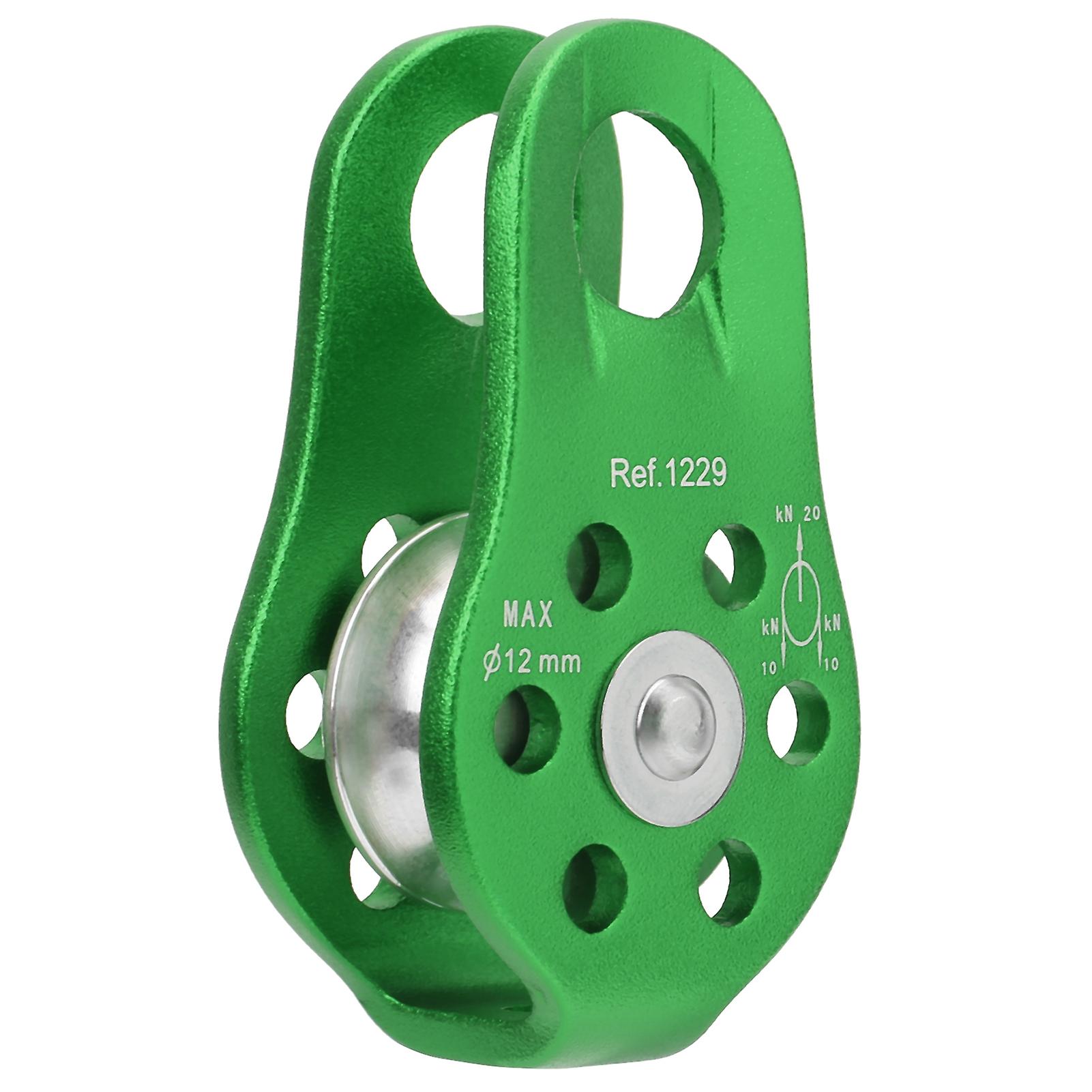 20kn Outdoor Small Climbing Pulley Aluminum Micro Fixed Side Pulleys For Aerial Workgreen