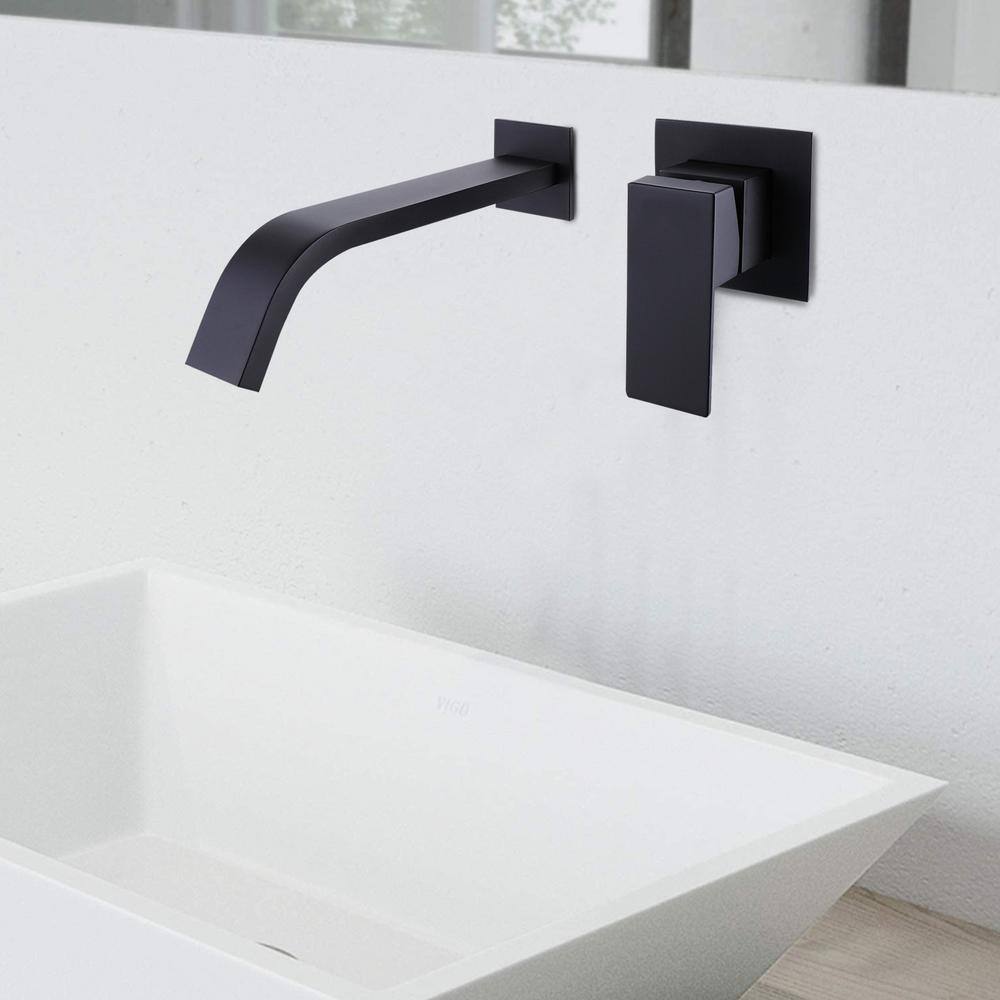 WELLFOR Single-Handle Wall Mounted Faucet in Matte Black RB0769