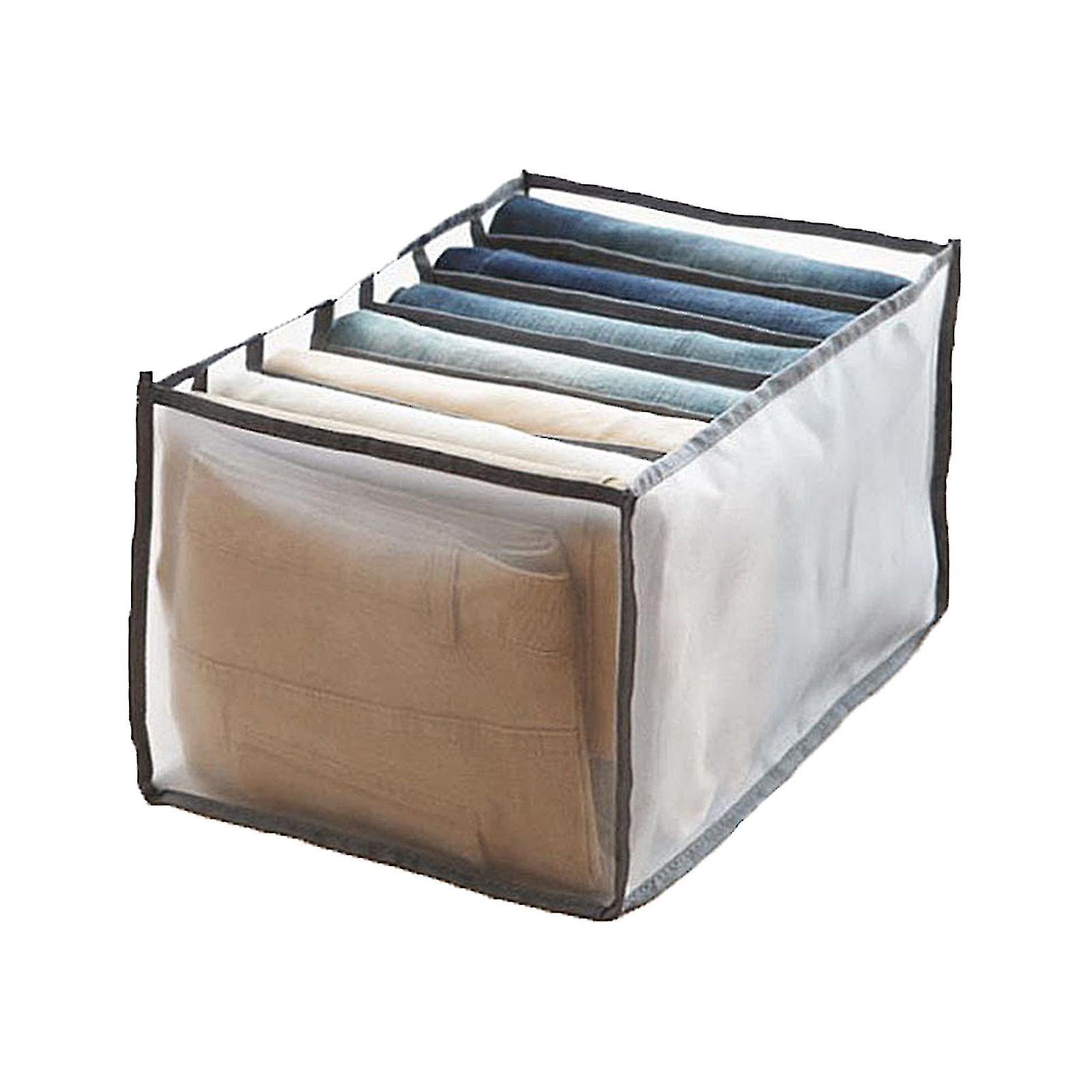 2pc 7 Grids Washable Wardrobe Clothes Organizer Jeans Leggings Compartment Storage Box (36x17x12cm)/(36x25x20cm)