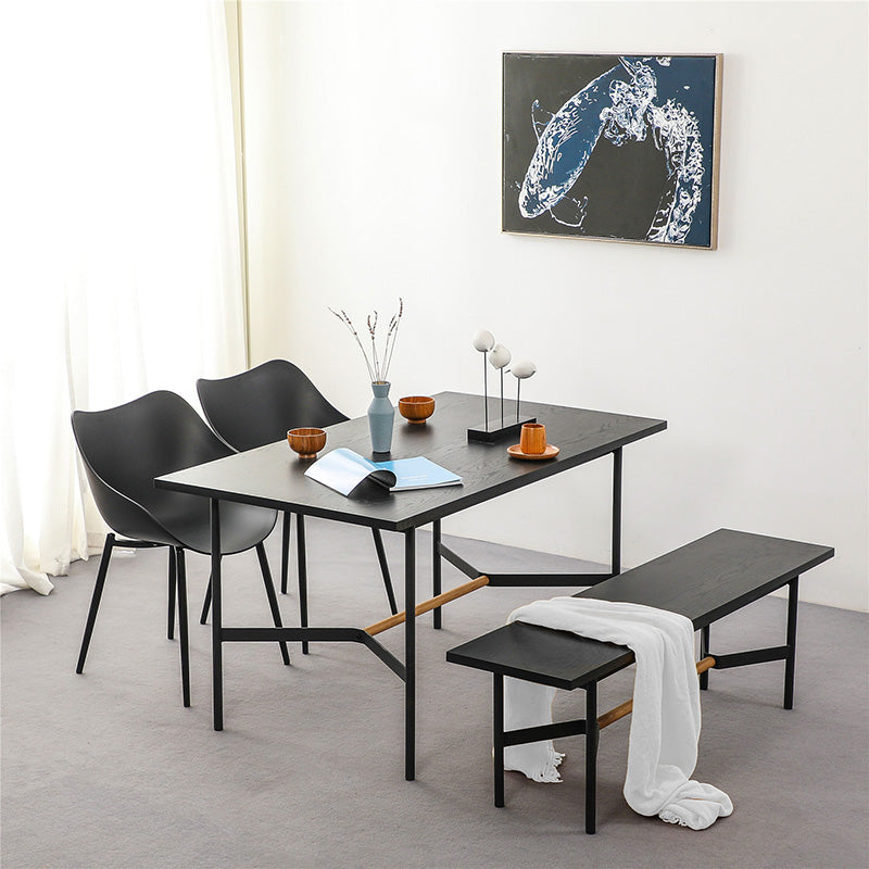 NELLIE Dining Table 150cm - Black & Natural