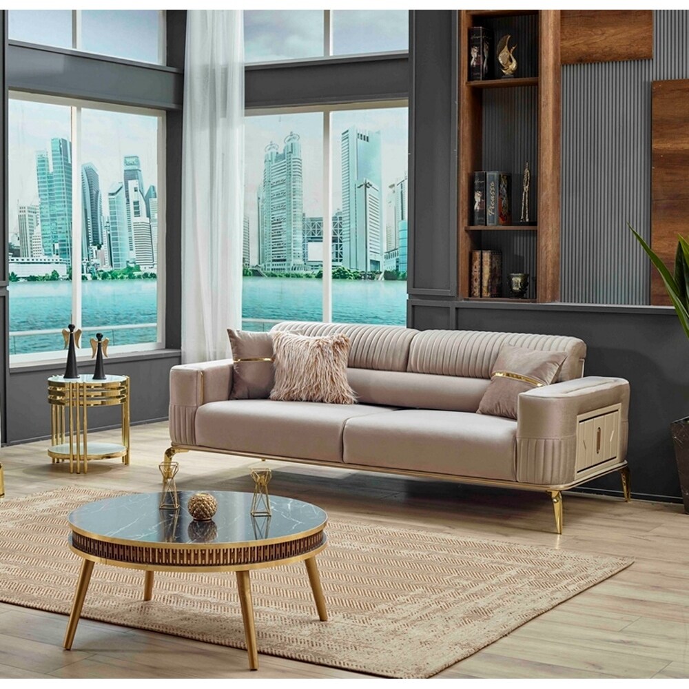 Fazli Square Arm 3 piece Living Room Set