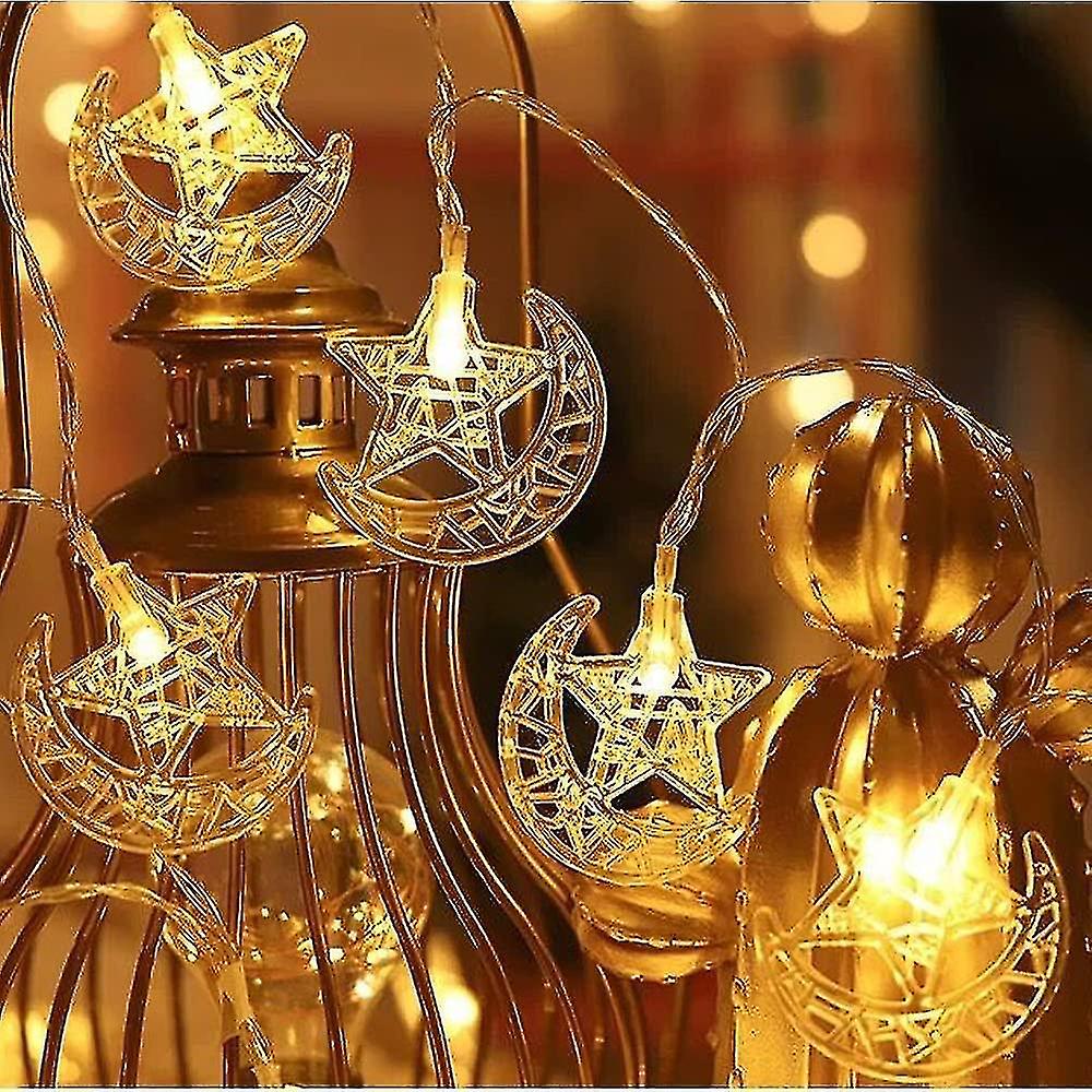 Moon Star Fairy String Lights， 9.84ft 20 Led Star Moon Decorative Lights For Home Garden Indoor Outd