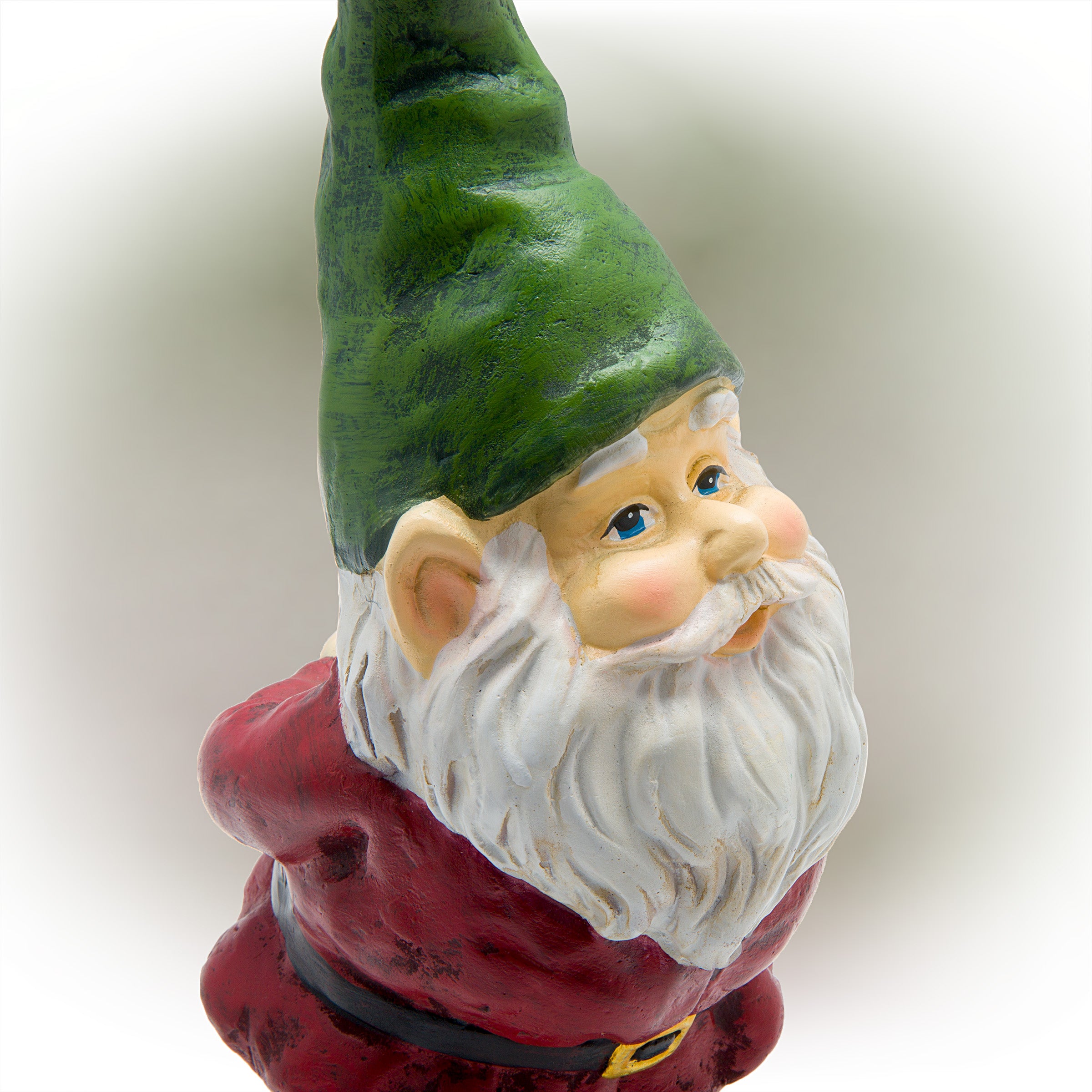 Alpine Corporation 12-Inch Bearded Garden Gnome Statue with Green Hat