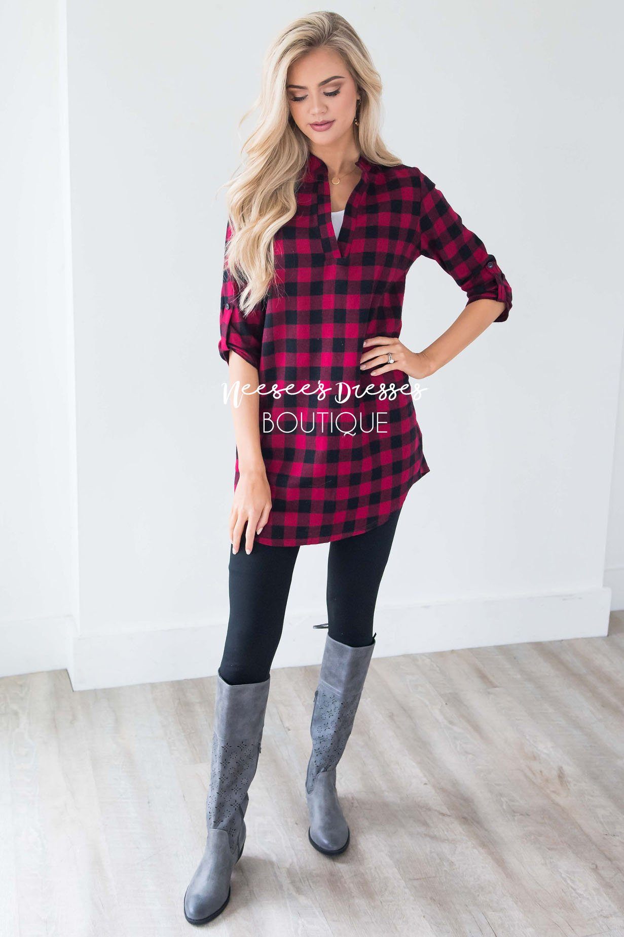 Cute in Plaid Flannel Tunic