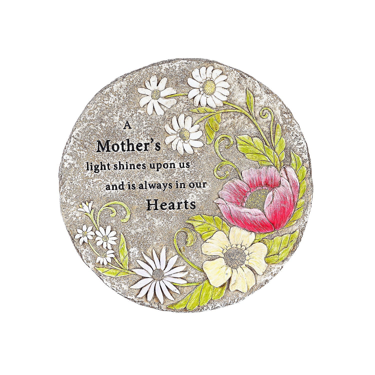 Evergreen 10"  A Mother's Light Memorial Stepping Stone, Indoor and Outdoor Decor for Home, Lawn and Garden