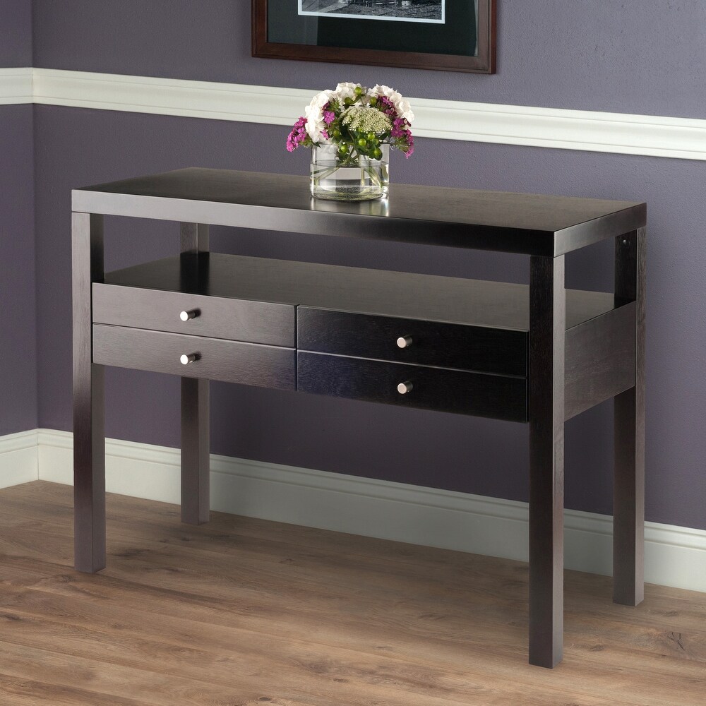 Copenhagen Console Table  Espresso   40.16 x 17.09 x 30.12 inches