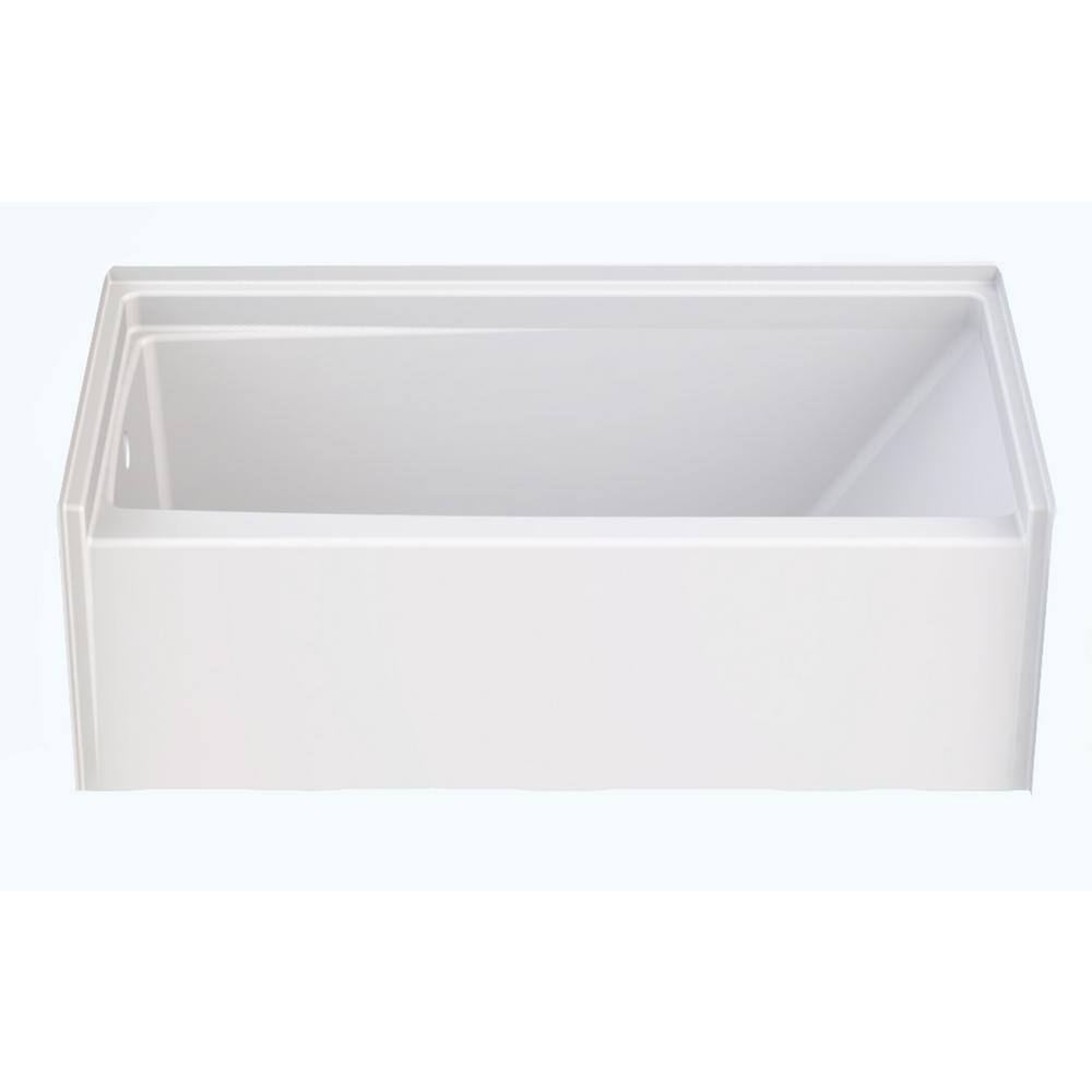 Aquatic Capistrano 60 in. x 31 in. AcrylX Acrylic-Finished Left Drain Rectangular Alcove Soaking Bathtub in White AX6030STUBL-WH