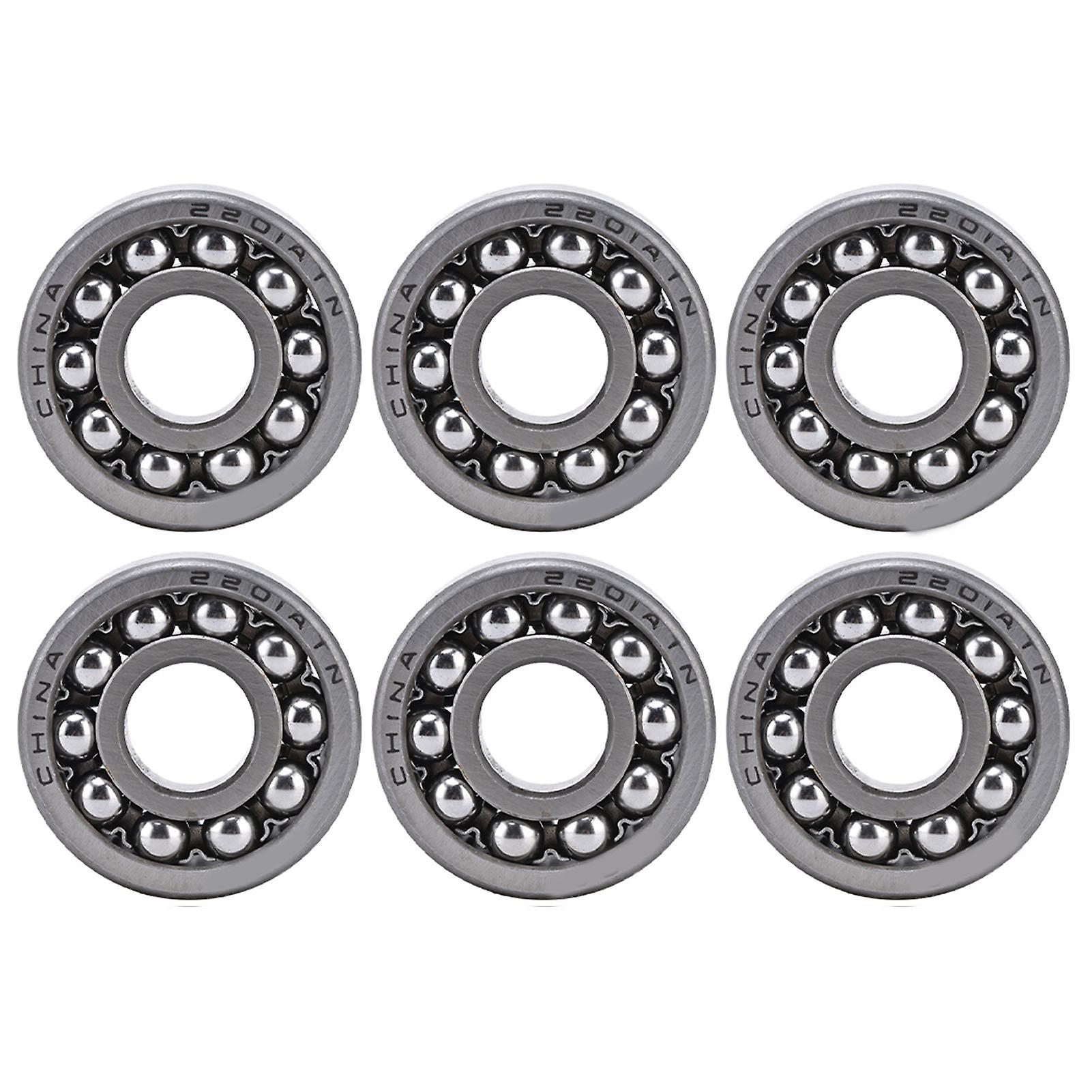 6pcs Self Aligning Ball Bearing Double Row Radial Contact Mechanical Equipment Accessories2201