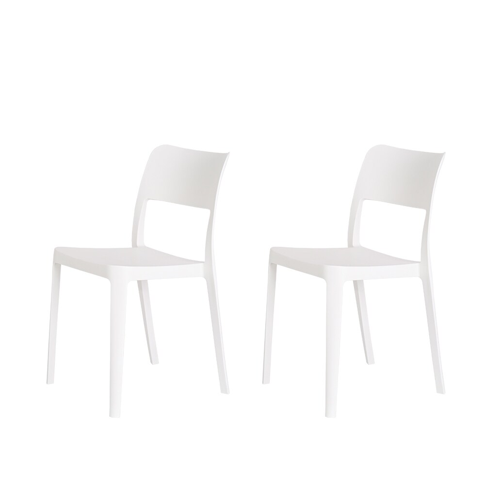 La Vie Resin Stackable  Weather Armless Chair  Set of 2