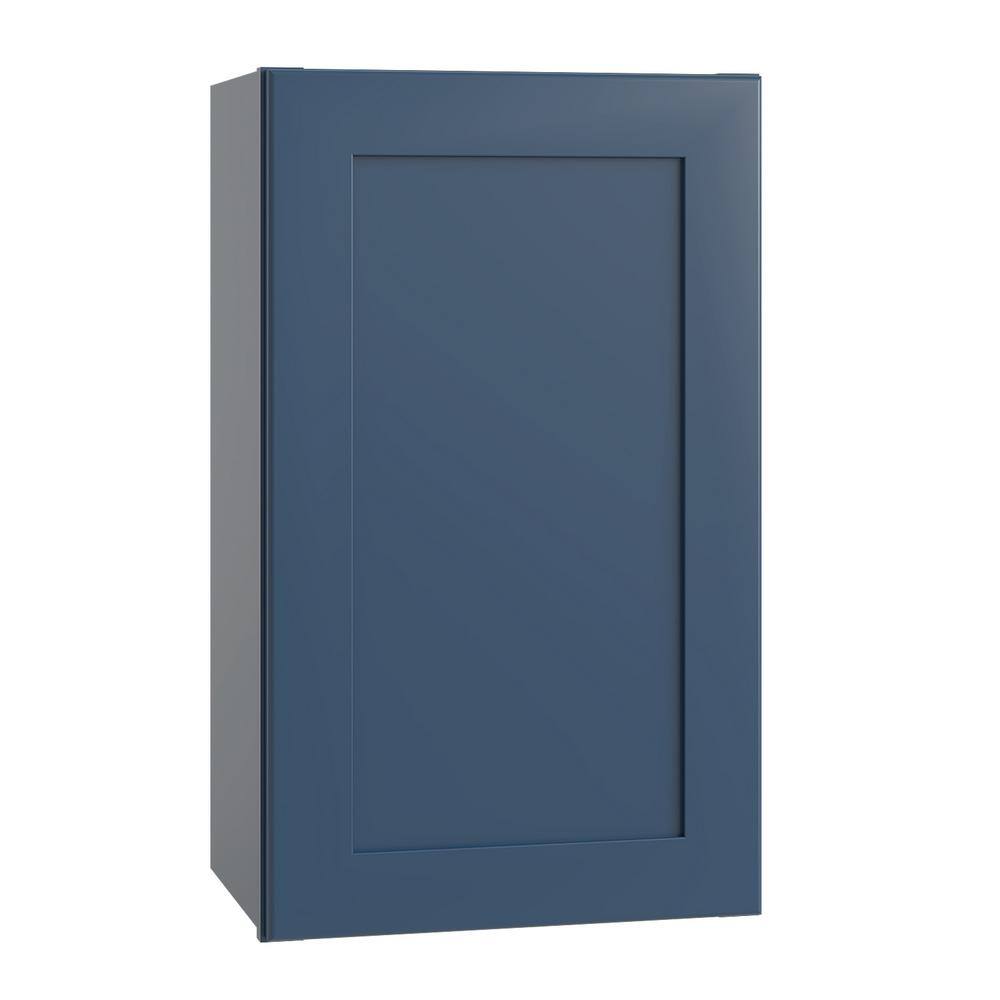 Home Decorators Collection Newport Blue Painted Plywood Shaker Stock Assembled Wall Kitchen Cabinet Soft Close 18 in. x 30 in. x 12 in. W1830L-NMB