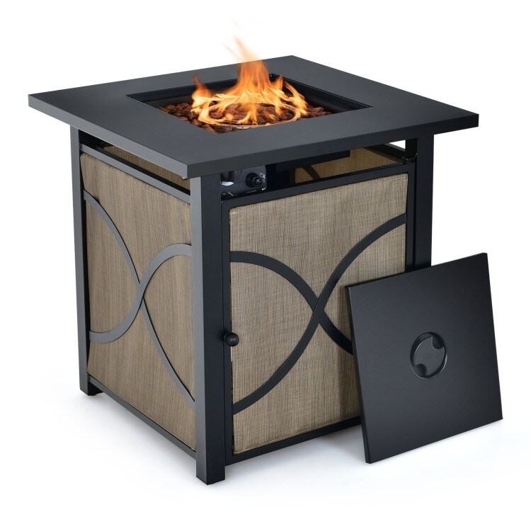 40 000 BTU Portable LP Gas Propane Fire Pit Table   25 inches L x 25 inches W x 25 inches H