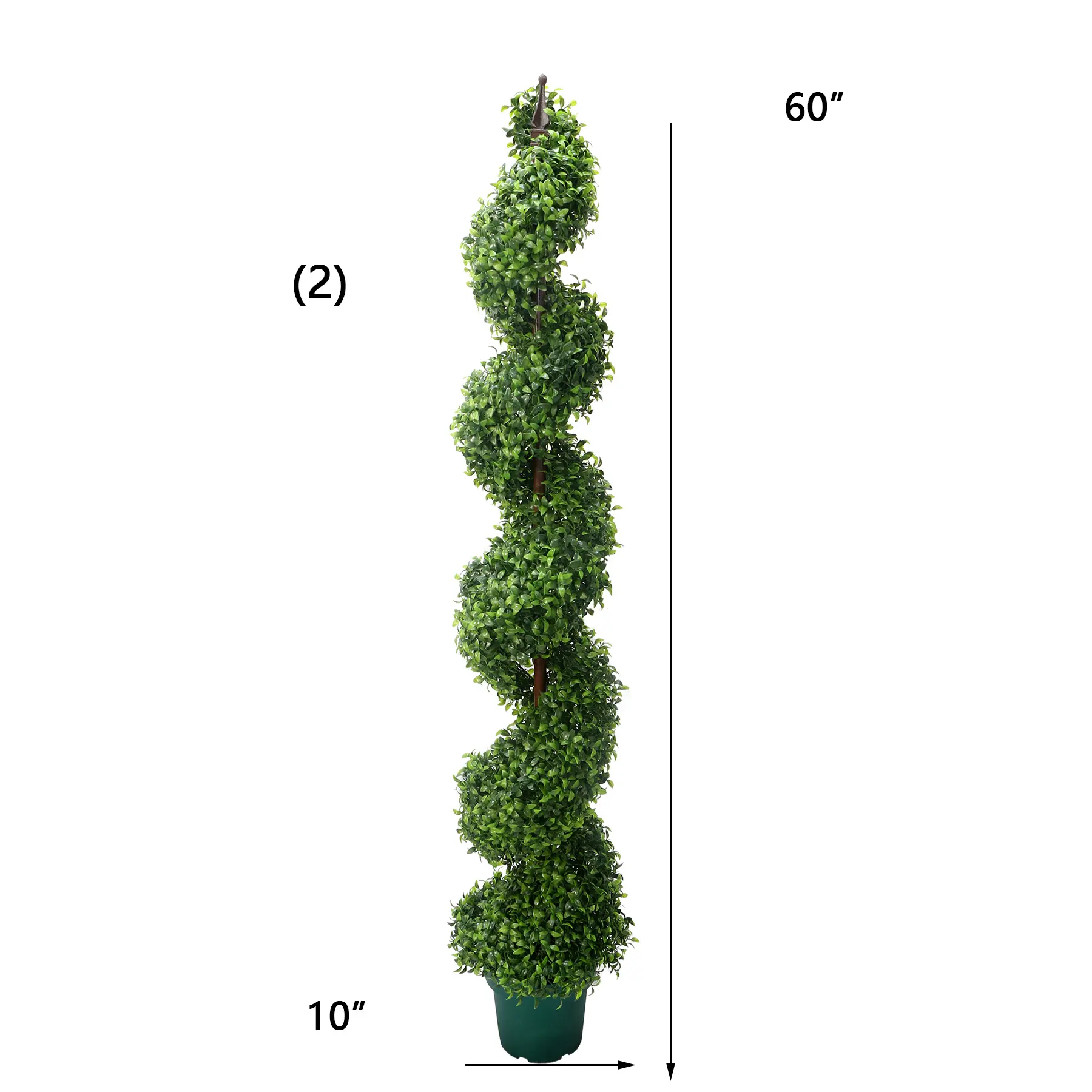 Season Outdoor Uv Fire Resistant Customizable Artificial Pure Pe Green Boxwood Spiral Tree Topiary