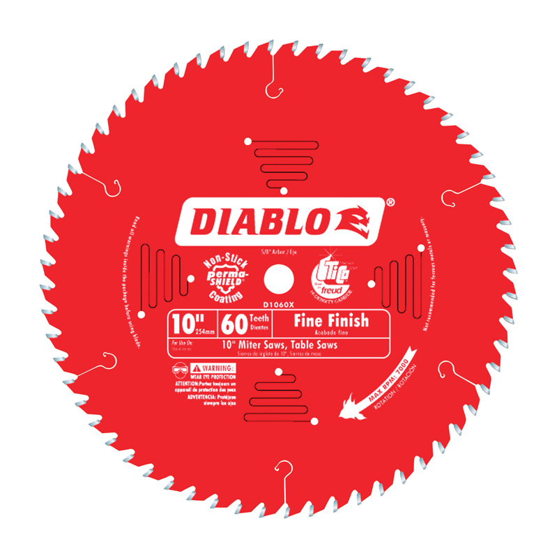 Diablo 10 in. D X 5/8 in. Carbide Circular Saw Blade 60 teeth 1 pk