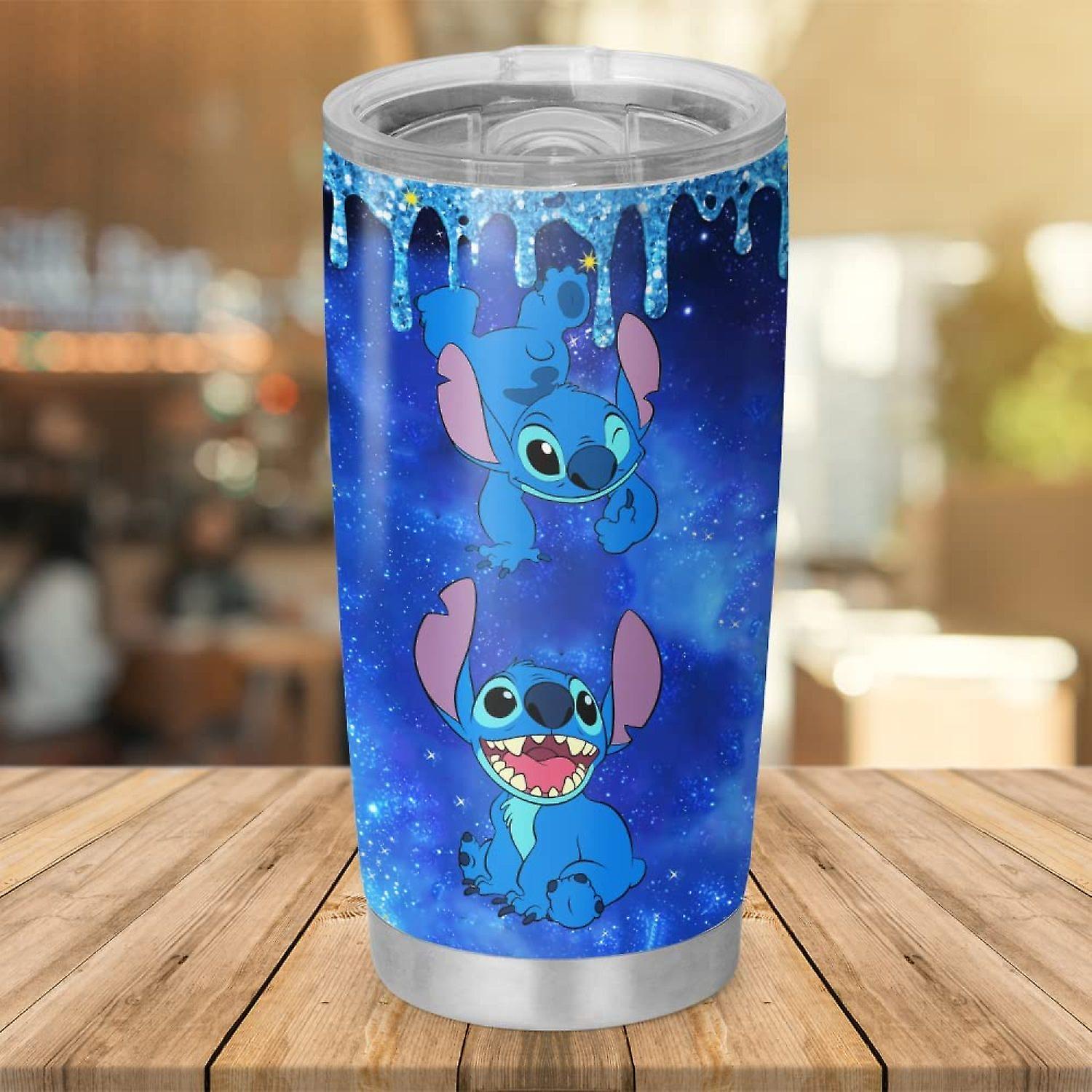 Personalized Stitch Blue Tumblers Ohanas Family Daughter Son Friends Kids Gift Insulated Travel Cup Custom Cute Stitch Mug Coffee Bottle 20oz 30oz Tum