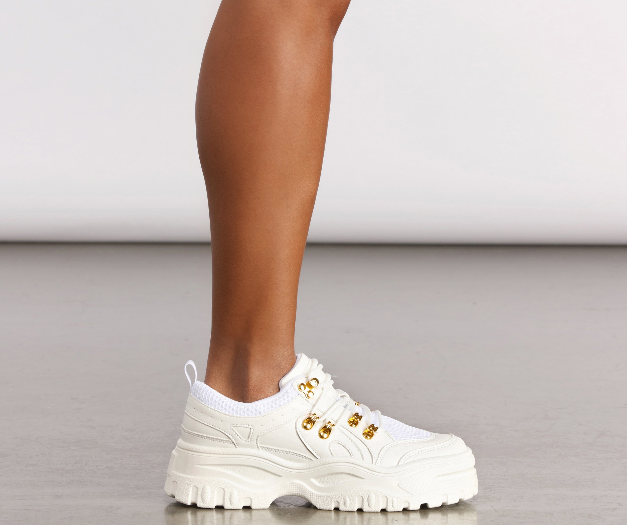 Pop of Glam Chunky Bungee Lace Sneakers