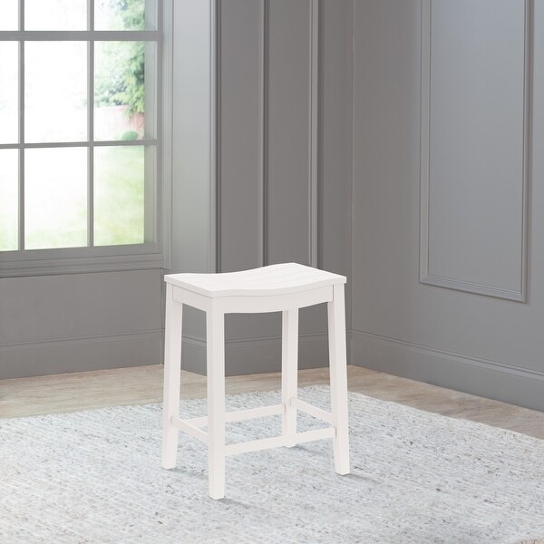 Hillsdale Fiddler Wood Backless Counter Height Stool， White