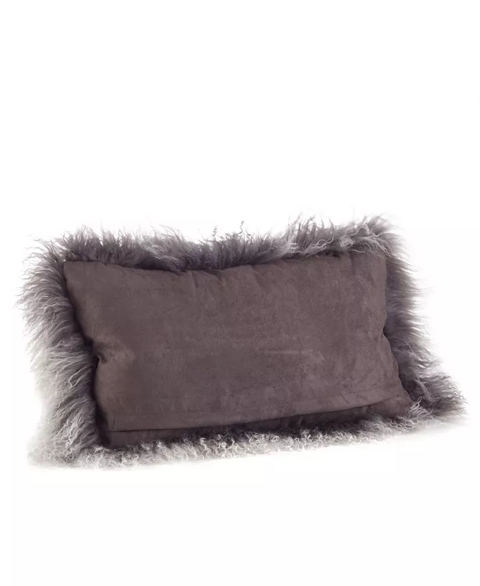 Saro Lifestyle Mongolian Wool Lamb Fur Decorative Pillow， 12