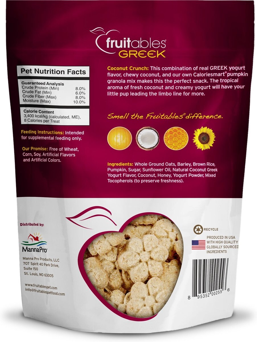 Fruitables Greek Coconut Yogurt Flavor Crunchy Dog Treats