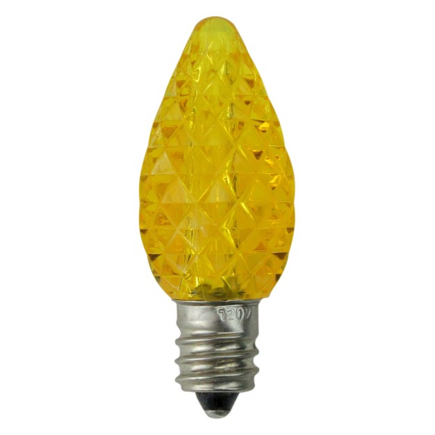 Northlight Pack Of 25 Faceted Led C7 Yellow Christmas Replacement Bulbs