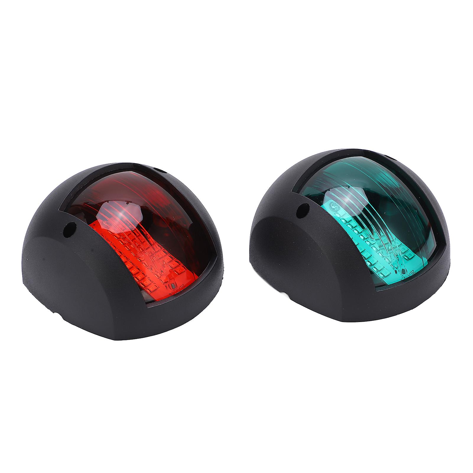 2pcs Marine Boat Yacht Signal Light Led Navigation Bow Lamp Red Green Ship Board Light For Sailing Dc 12v24v 3wblack