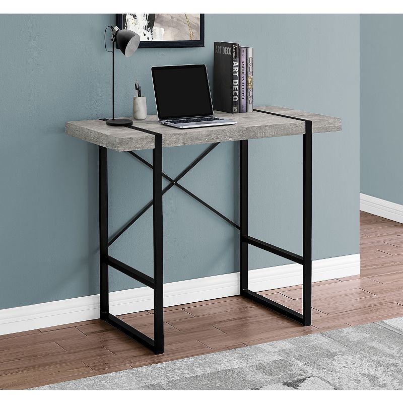 49 Black and Gray Contemporary Rectangular Computer Desk